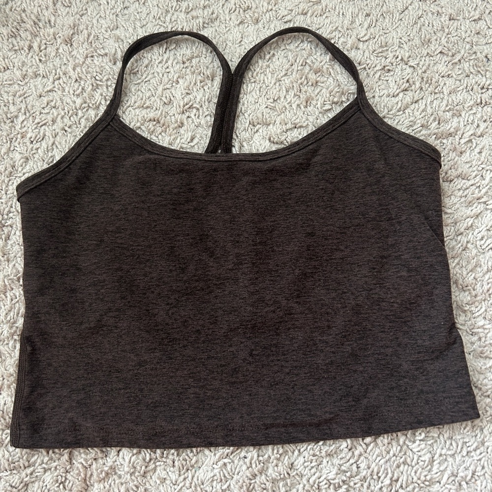 Brown yoga crop top